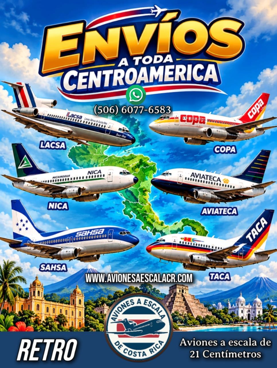 Envíos de aviones a escala a toda Centroamérica